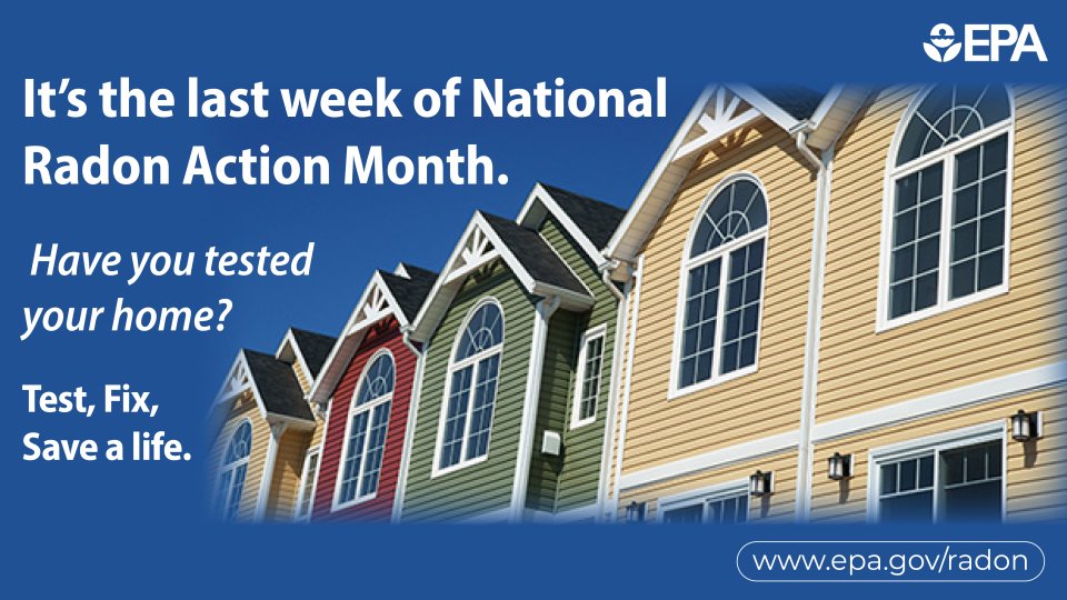 It's the last week of National Radon Action Month graphic