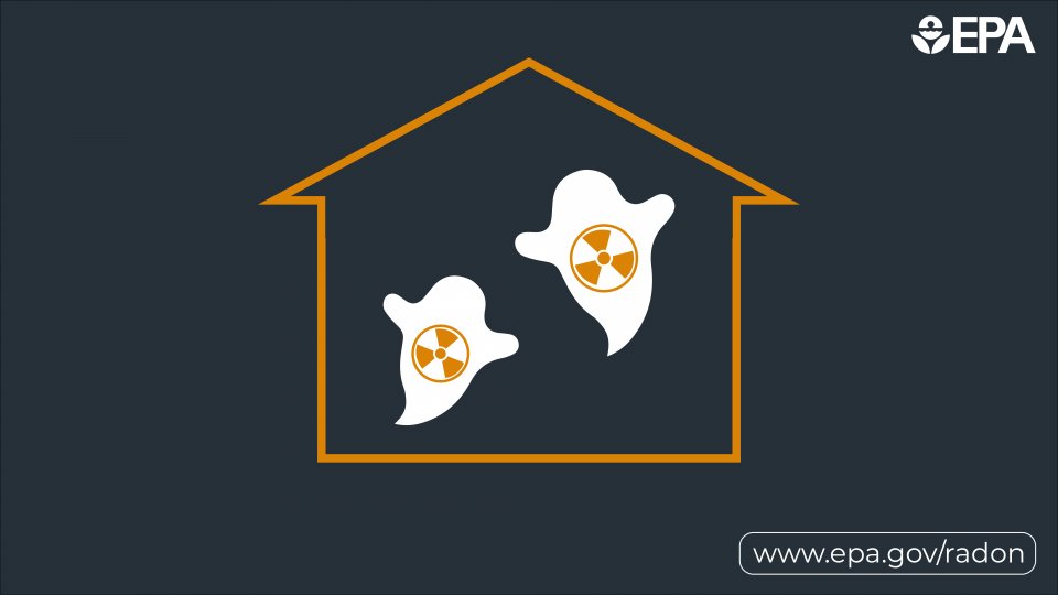 radioactive radon ghosts Halloween graphic
