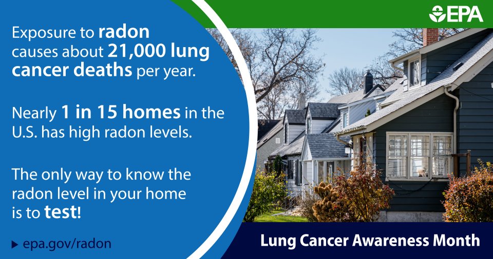 radon infographic showing house with text to test your home for radon