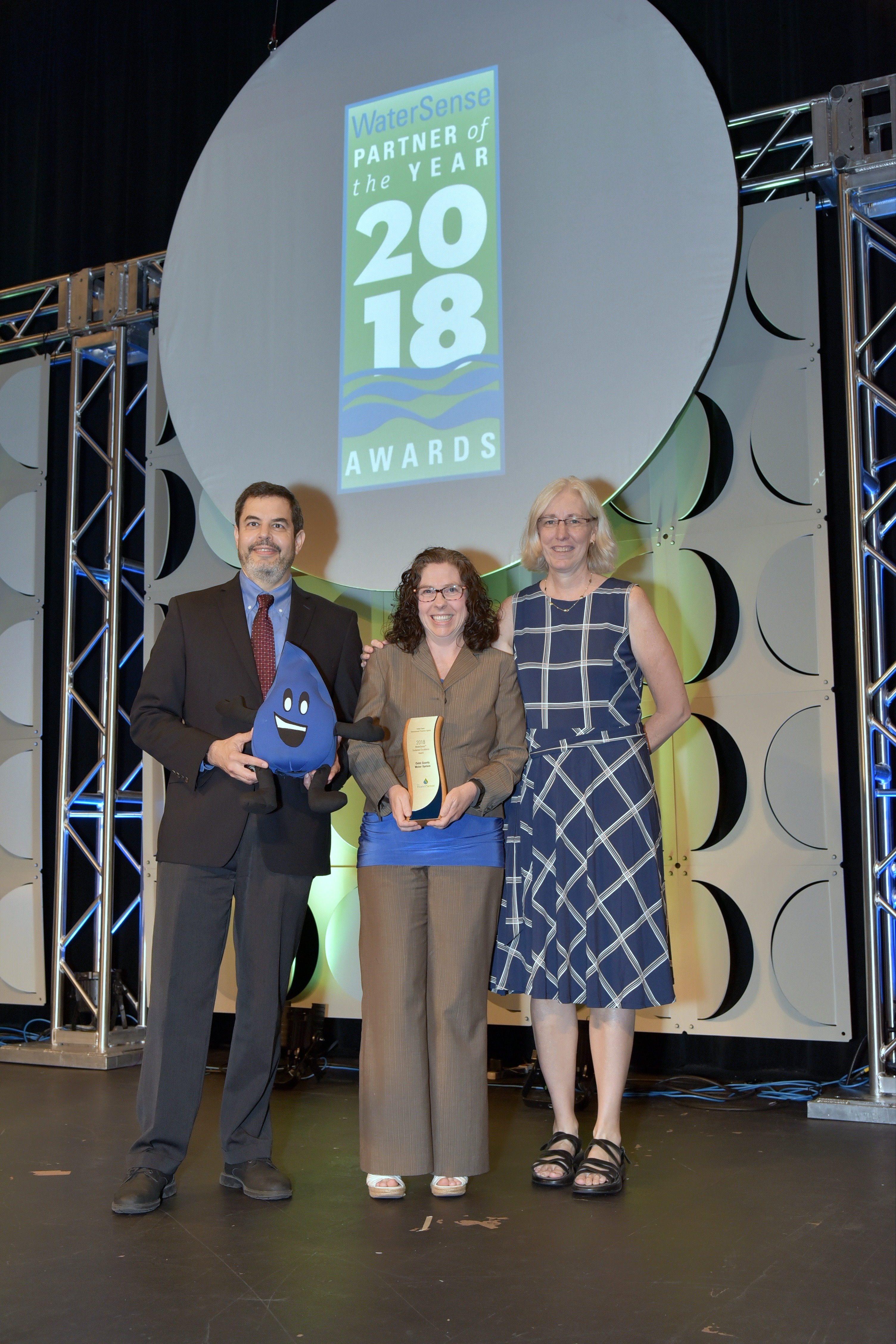 Sustained Excellence Award winner, Cobb County Water System, with U.S. EPA's Raffael Stein and Veronica Blette.