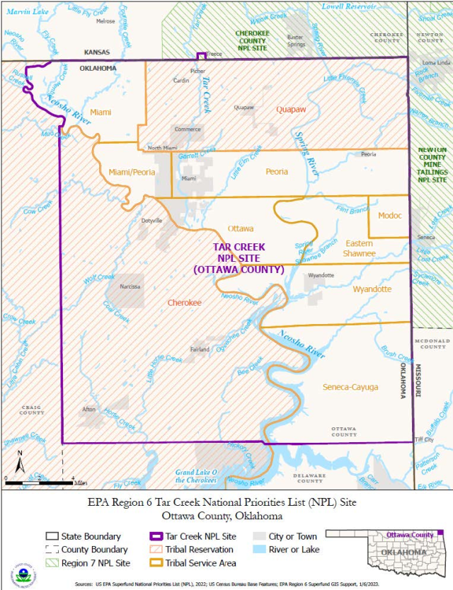 Tar Creek Superfund Site map