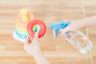 Cleaning off toys